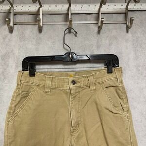Carhartt Pants Men 30x32 Beige‎ Relaxed Rugged Flex Canvas Fleece Lined 103342